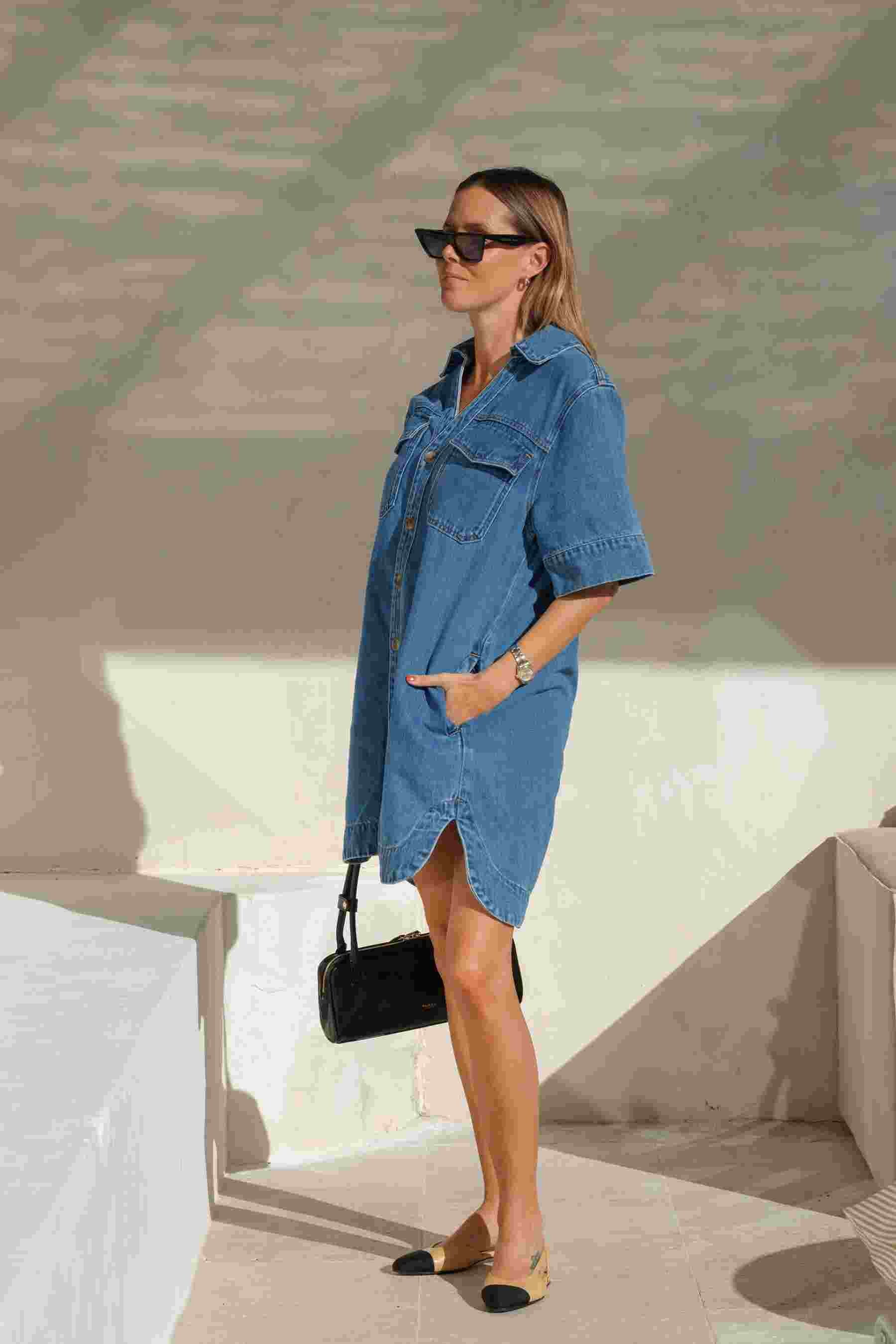 Sammy Relaxed Shirt Dress | Fresh Indigo