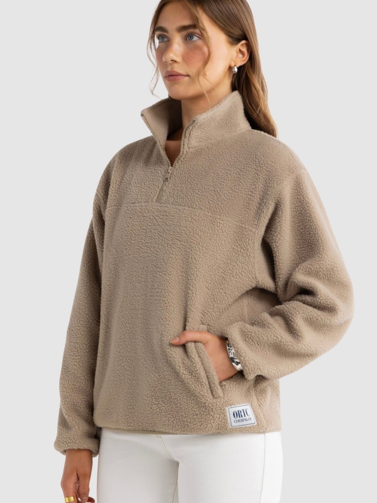 Sherpa Fleece Quarter Zip Teddy