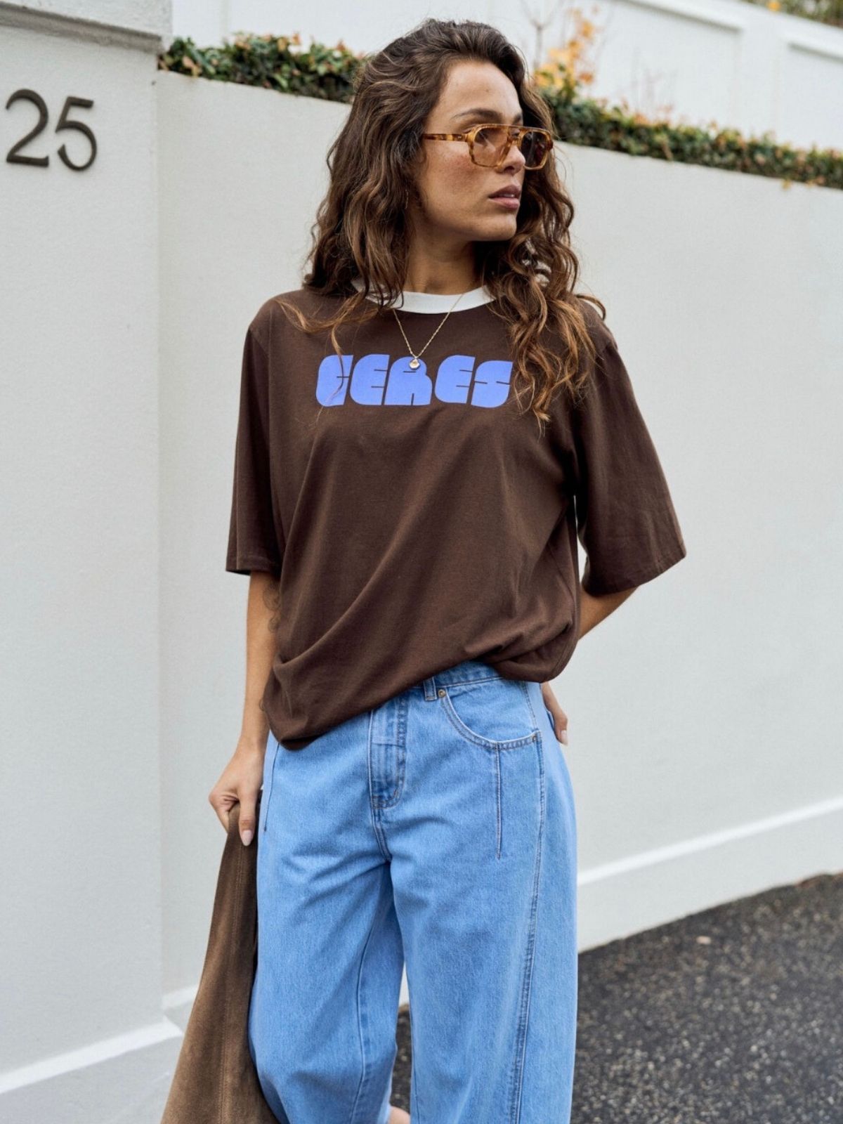 Luna Relaxed Tee | Chocolate Ceres Abstract