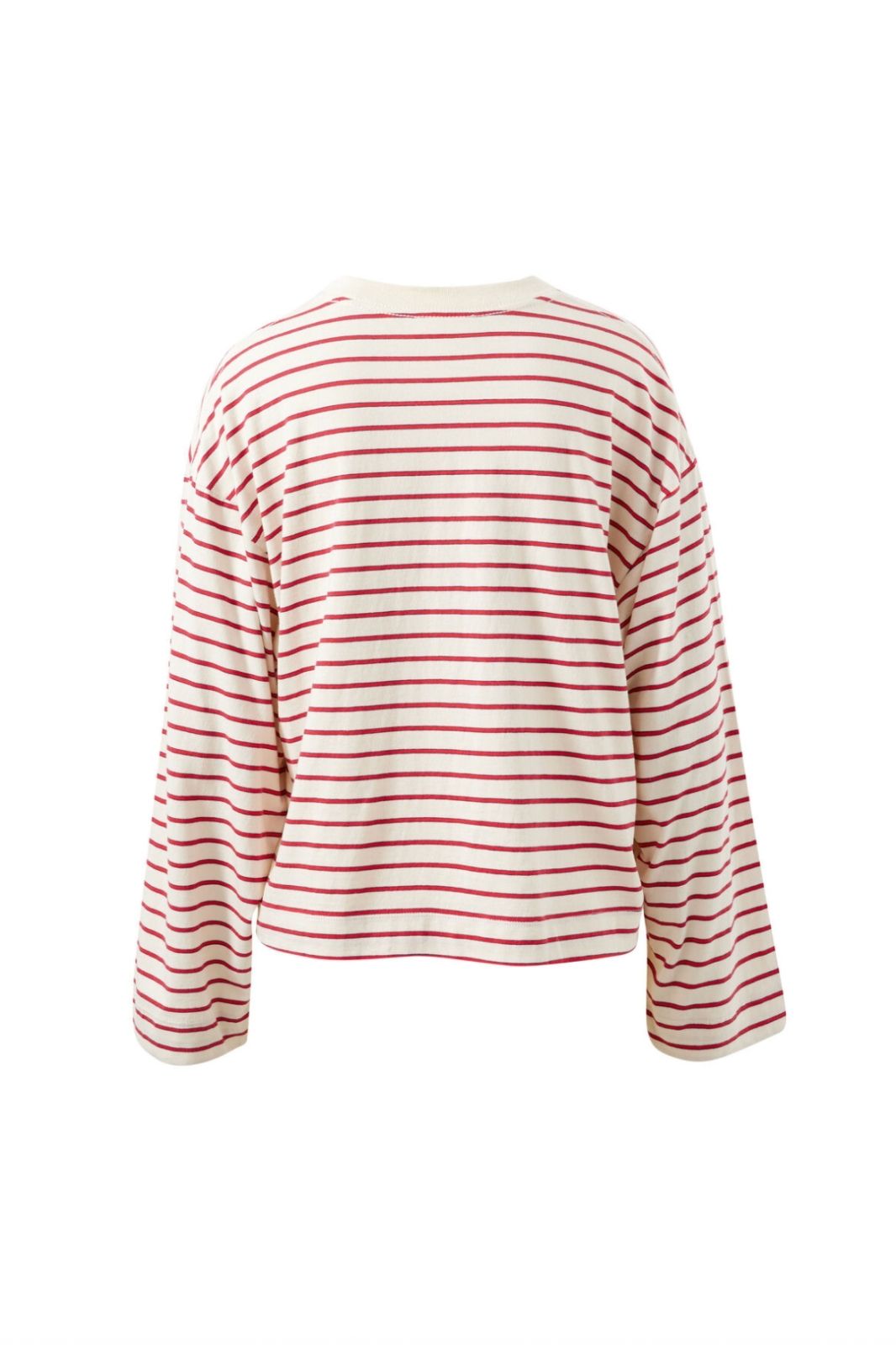 Beau Long Sleeve Slouchy Tee | Buff/Red Stripe