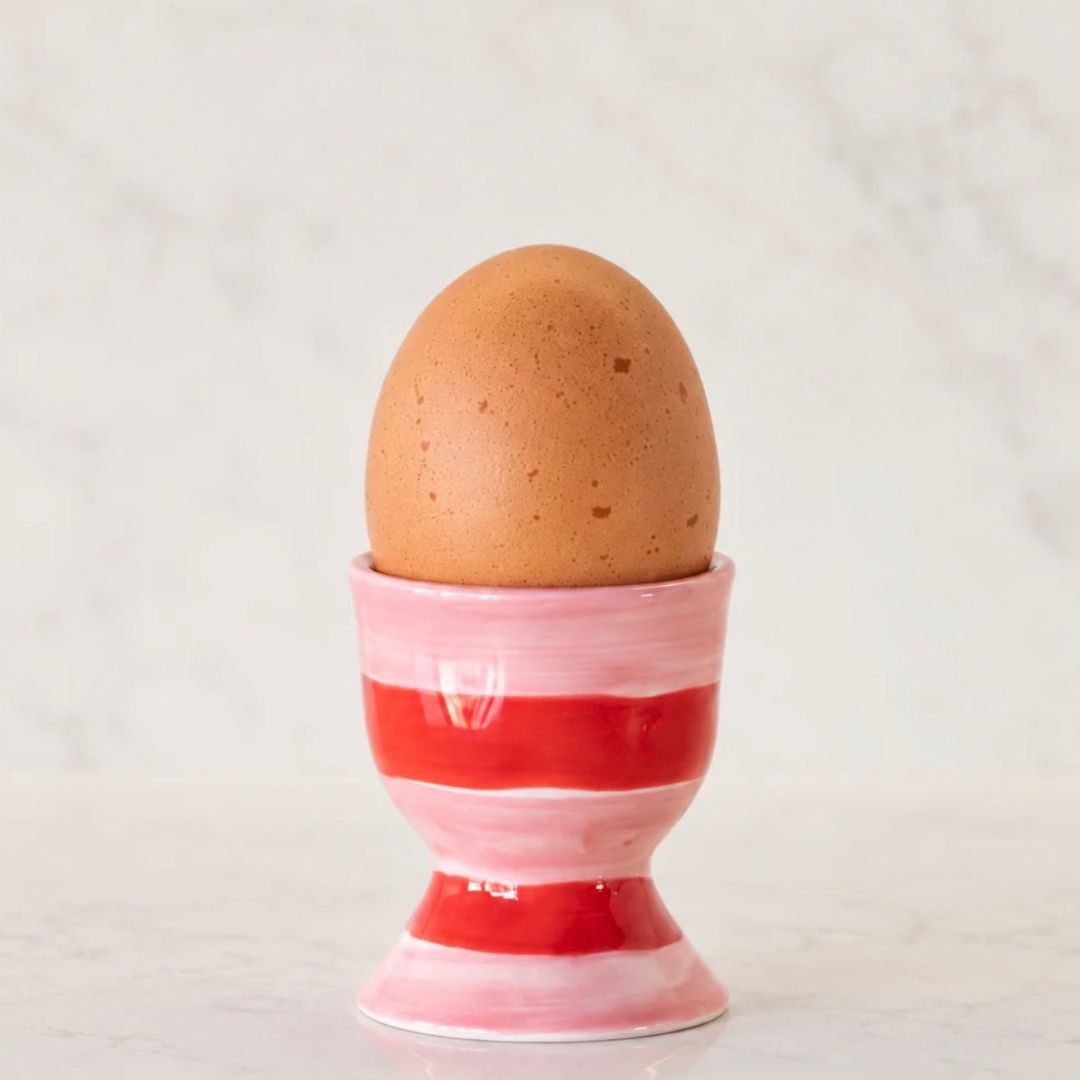 Egg Cup | Pink &amp; Red Stripe