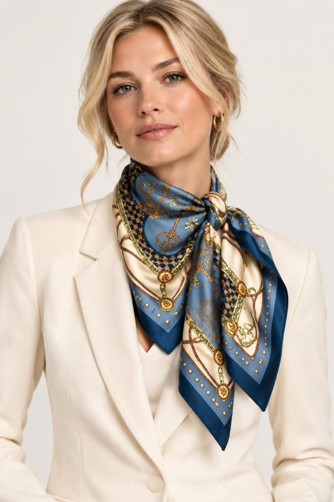 Scarf | Blue &amp; Gold Baroque