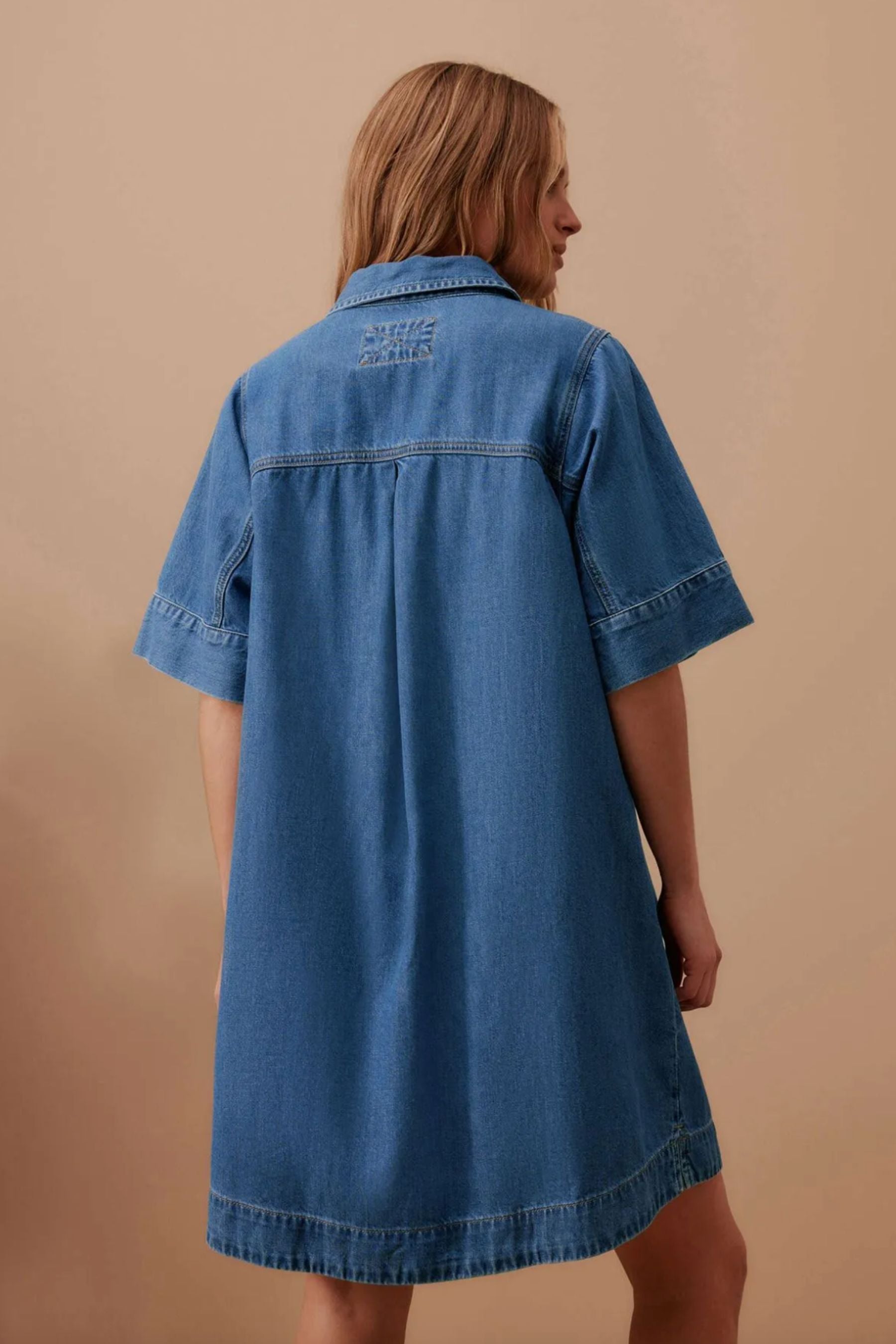 Ava Short Sleeve Mini Dress | Fresh Indigo