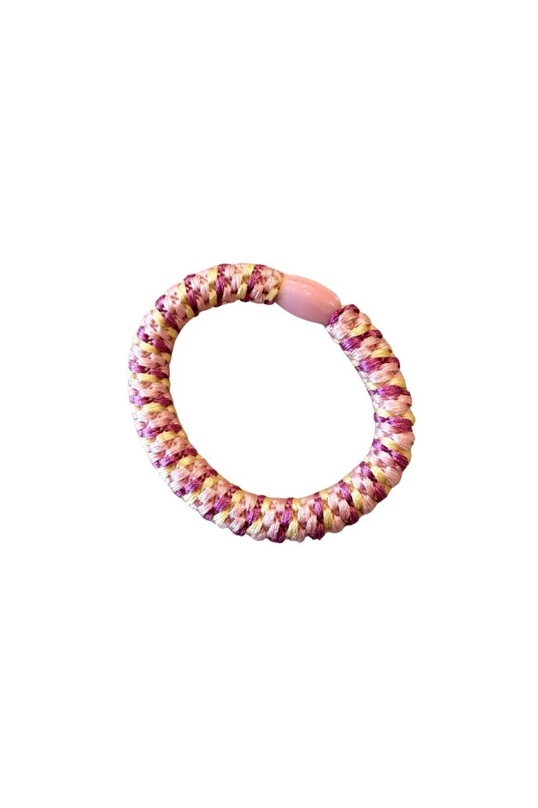 Hair Bracelet | Pale Pink, Hot Pink &amp; Lemon Stripe