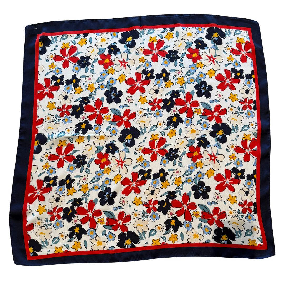 Scarf | Navy &amp; Red Floral