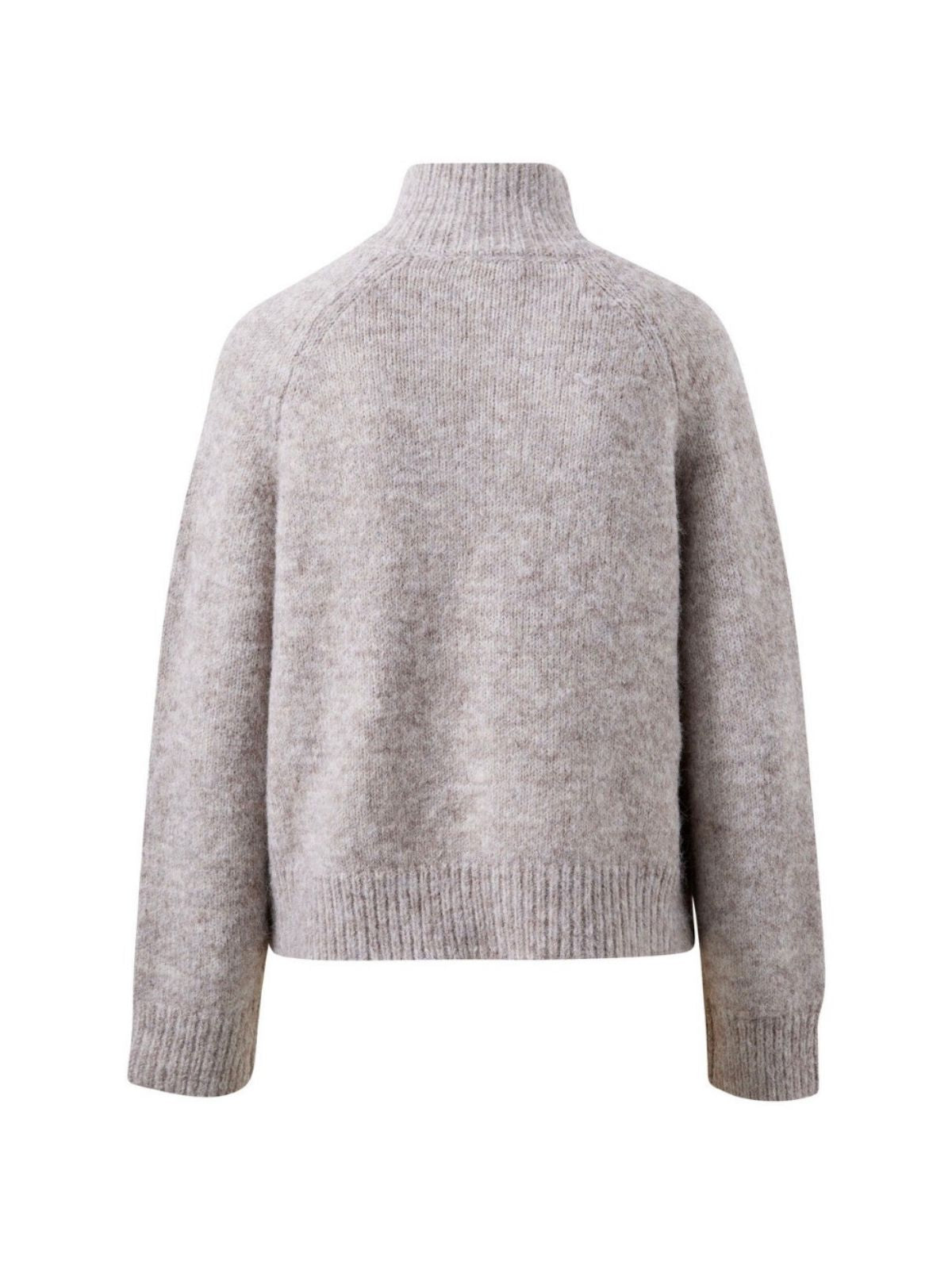 Riley Funnel Neck Tab Cardi | Taupe Marle