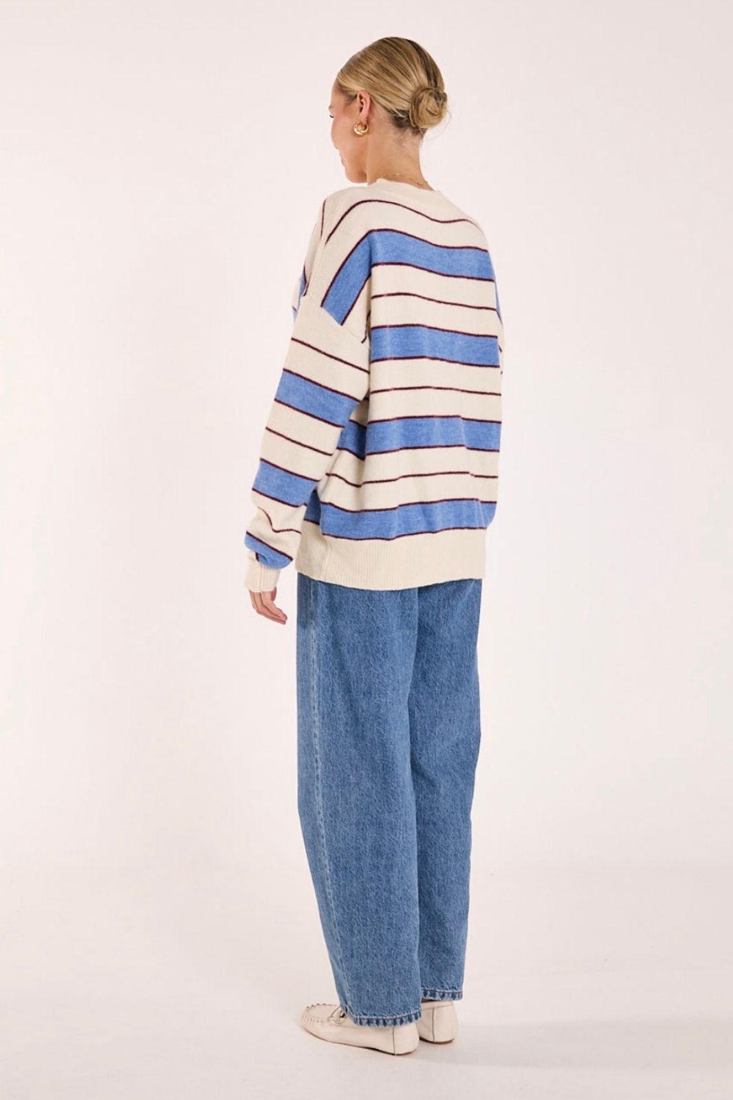 Holly Knit | Cream Cobalt Stripe