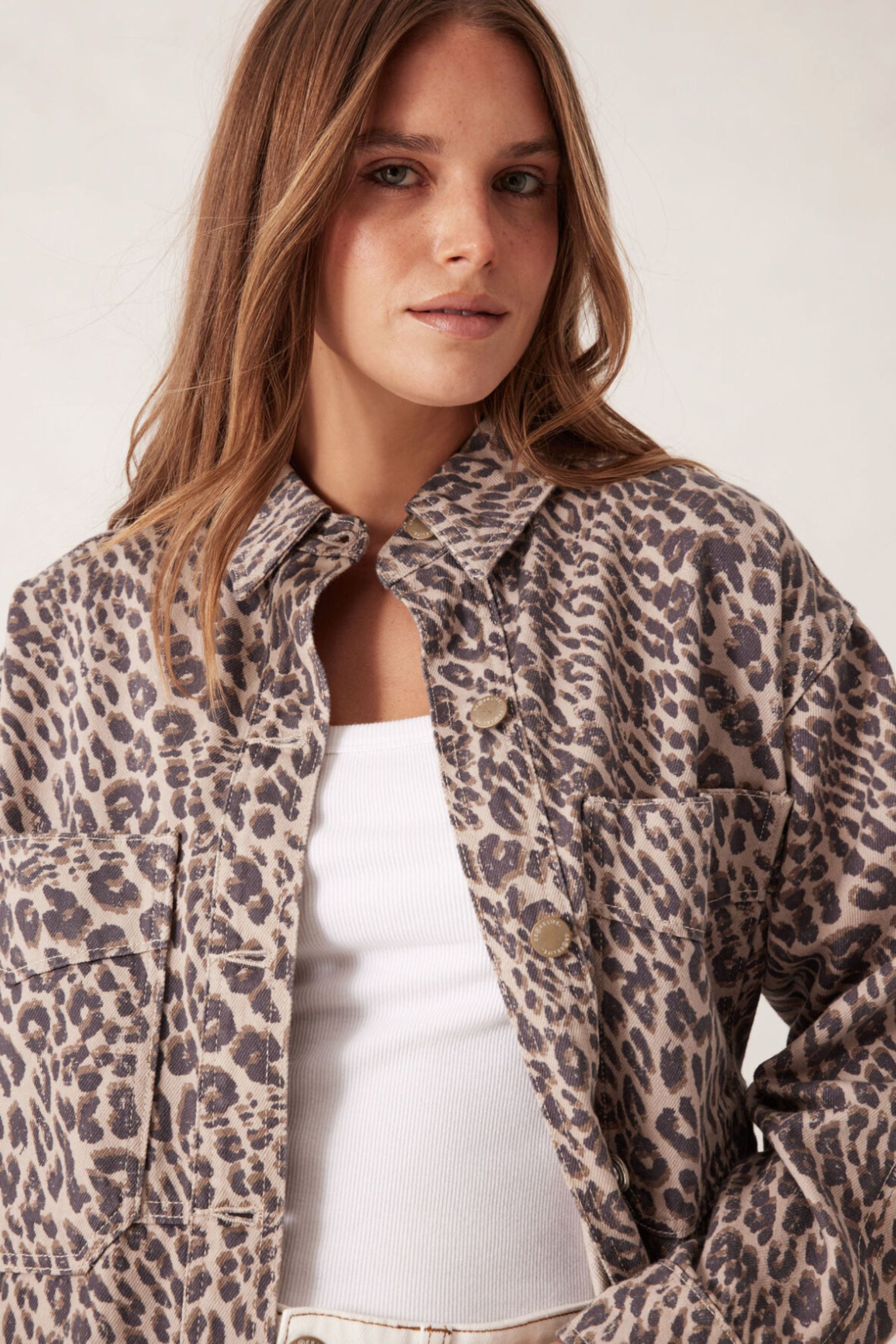 Bobbi Side Pocket Denim Shacket | Leopard