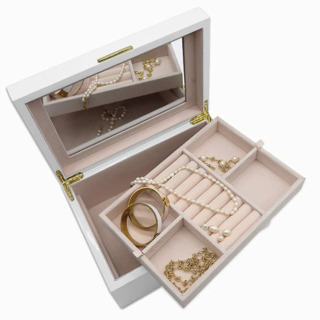 Lacquered Jewellery Box | White Large