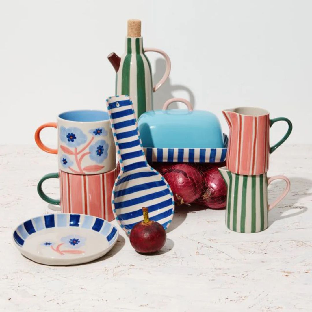 Bloomie Blue Butter Dish