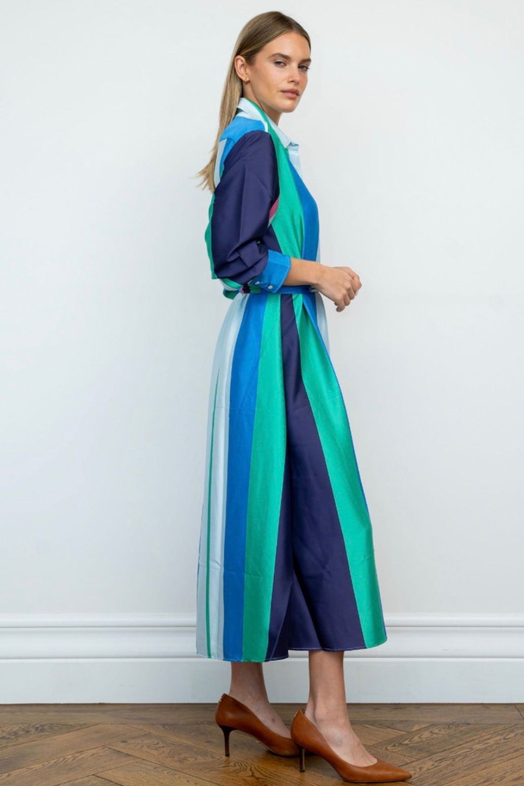 Luna Longline Shirtdress | Spring Bold Stripe