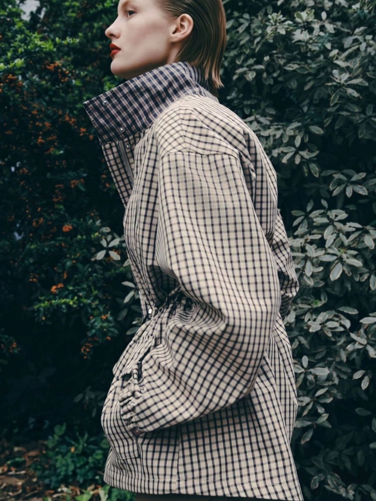 Check Zip Front Anorak