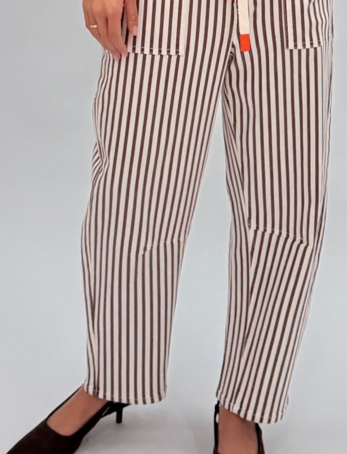 Carter Barrel Jean | Chocolate Stripe