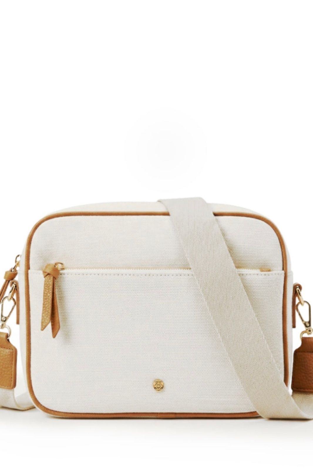 Leah Cross Body Bag  | White Tan