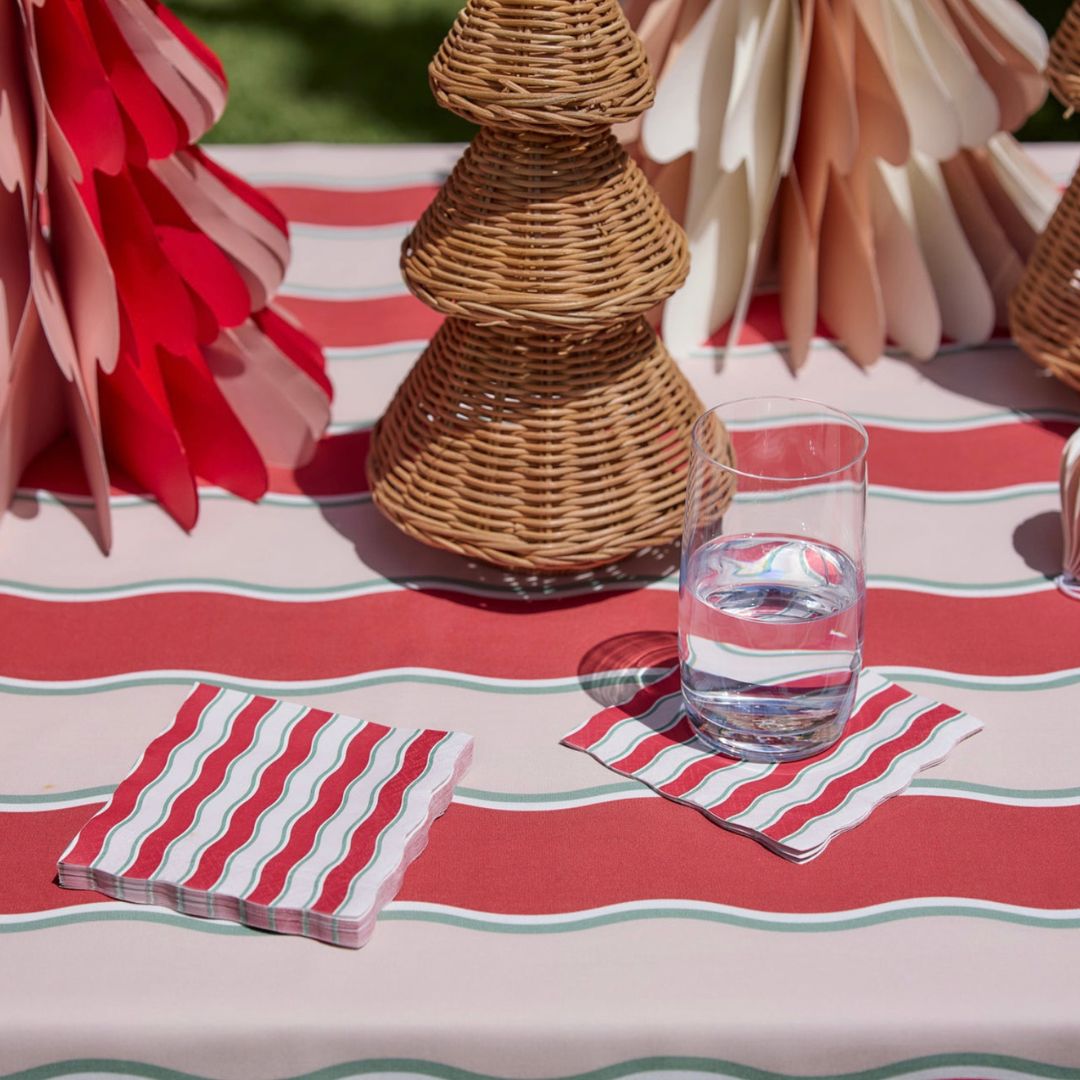 Paper Napkins | Red/Pink Wavy