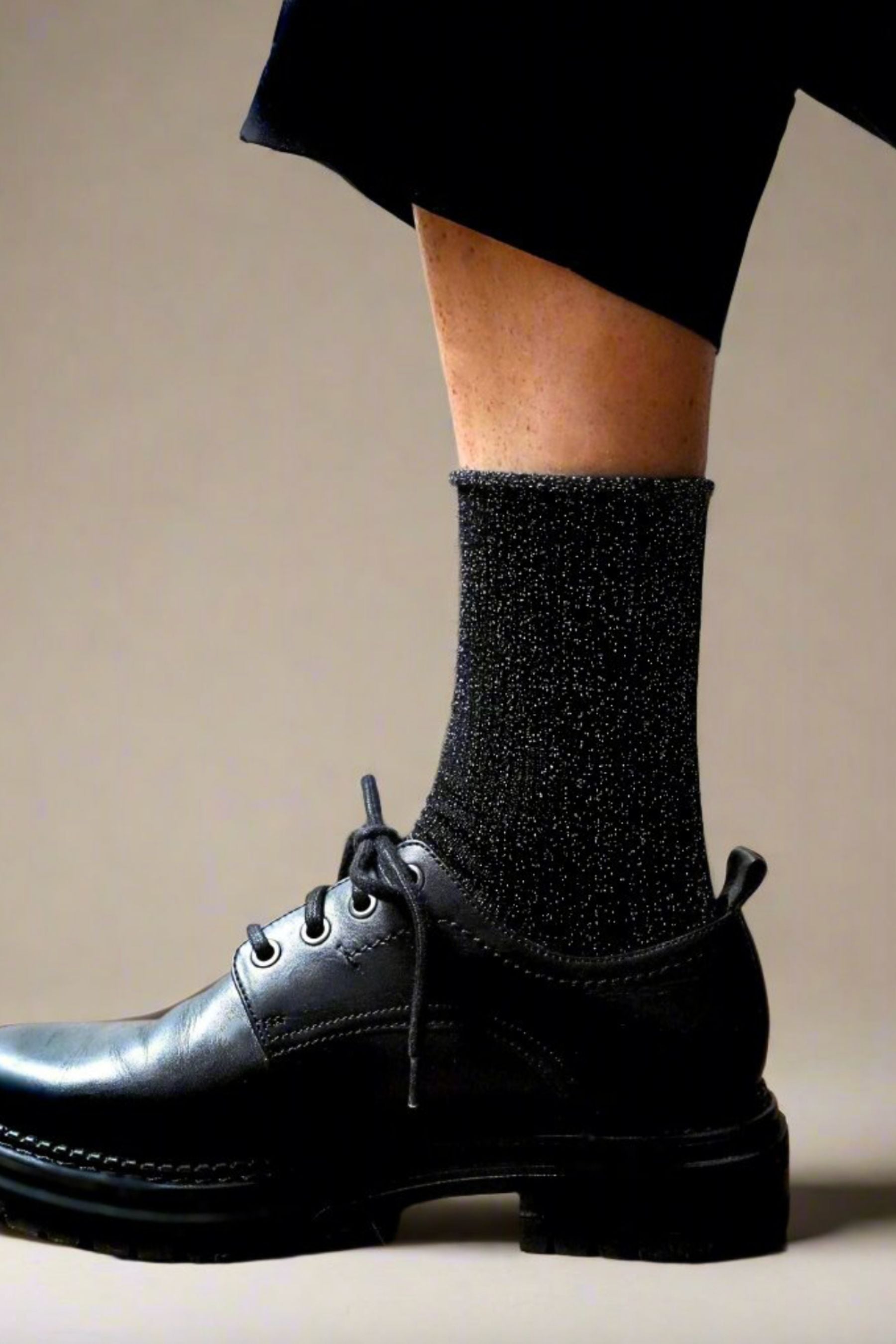 Glitter Lurex Socks | Lurex Black