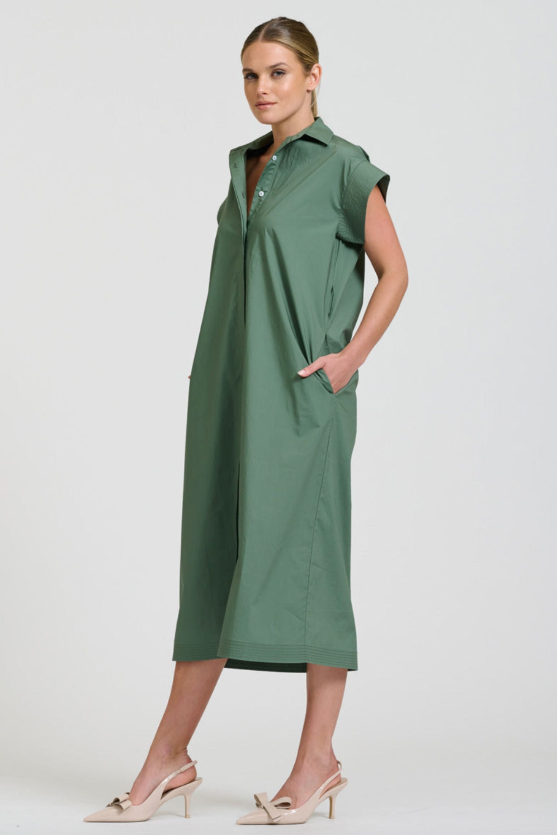 The Fifi Shirt Dress | Sage