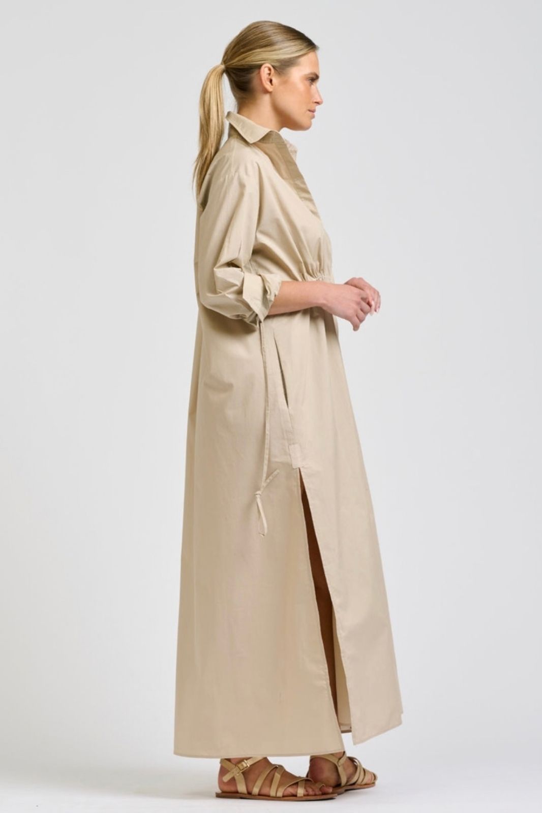 Brooke Maxi Shirtdress | Biscuit