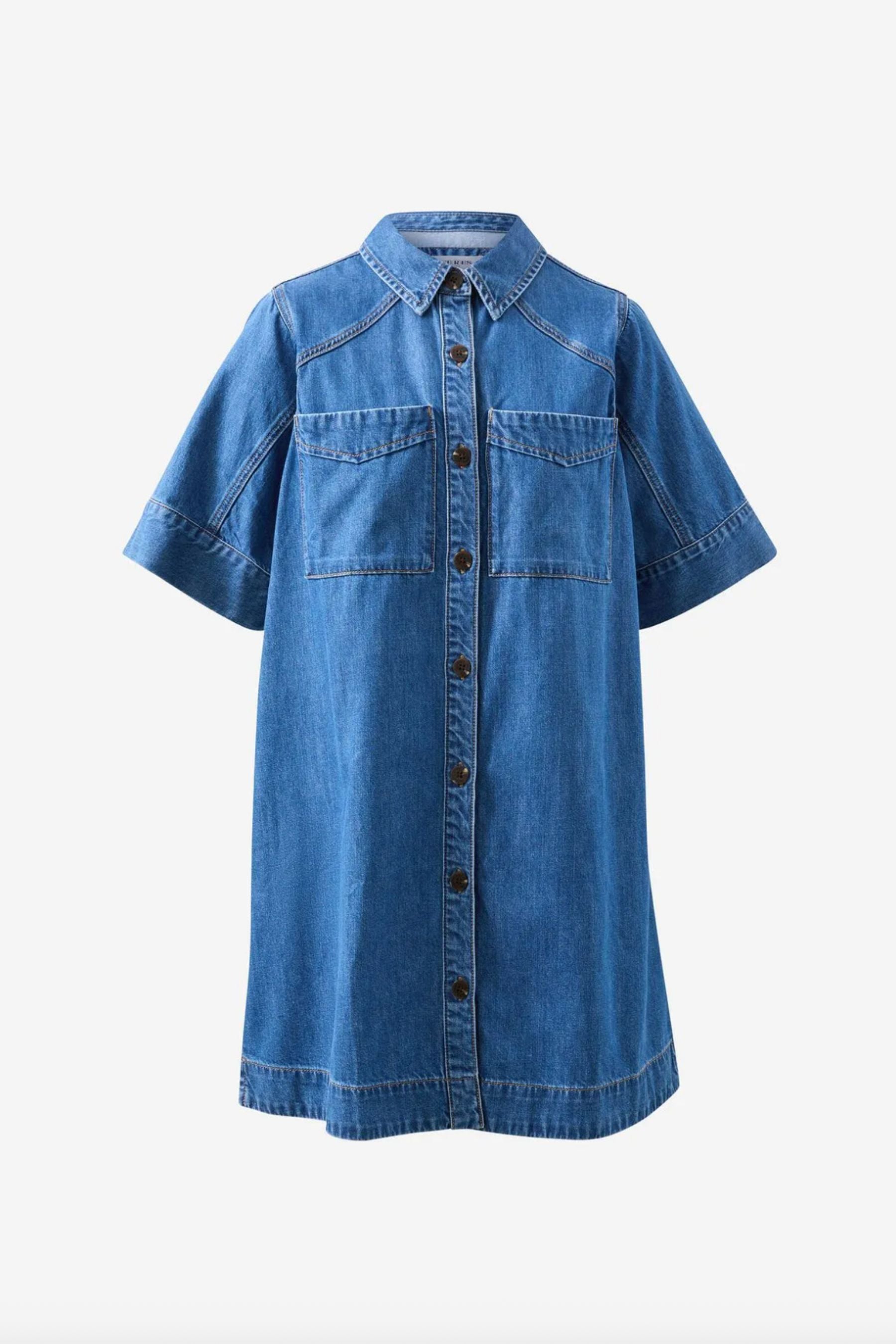 Ava Short Sleeve Mini Dress | Fresh Indigo