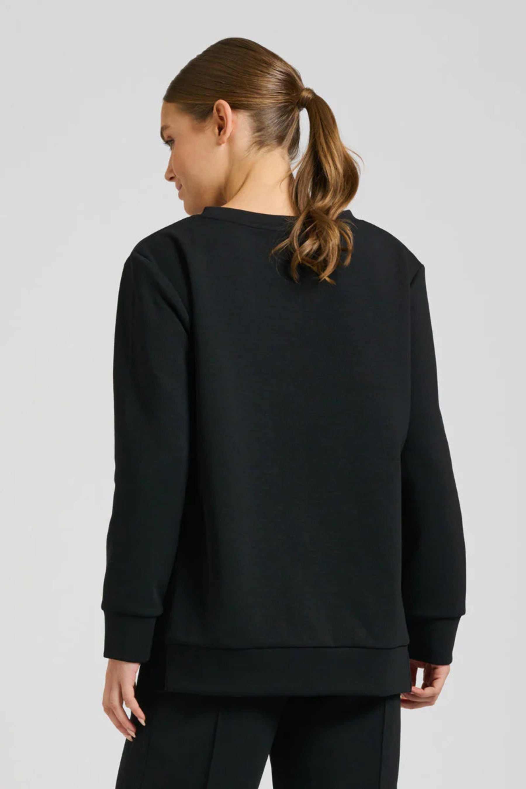 Scuba Side Split Sweatshirt | Black