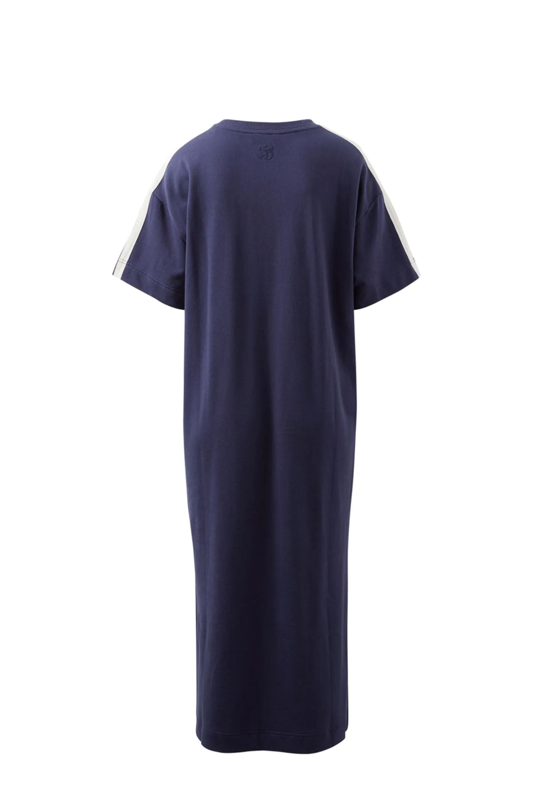 Charlotte Midi Terry Dress | Navy Side Stripe