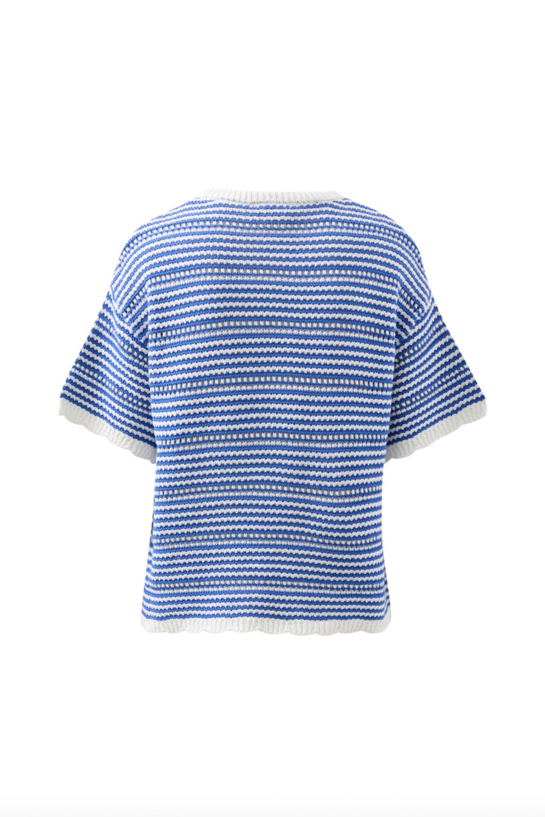 Nina Boxy Knit Tee | Blue Stripe