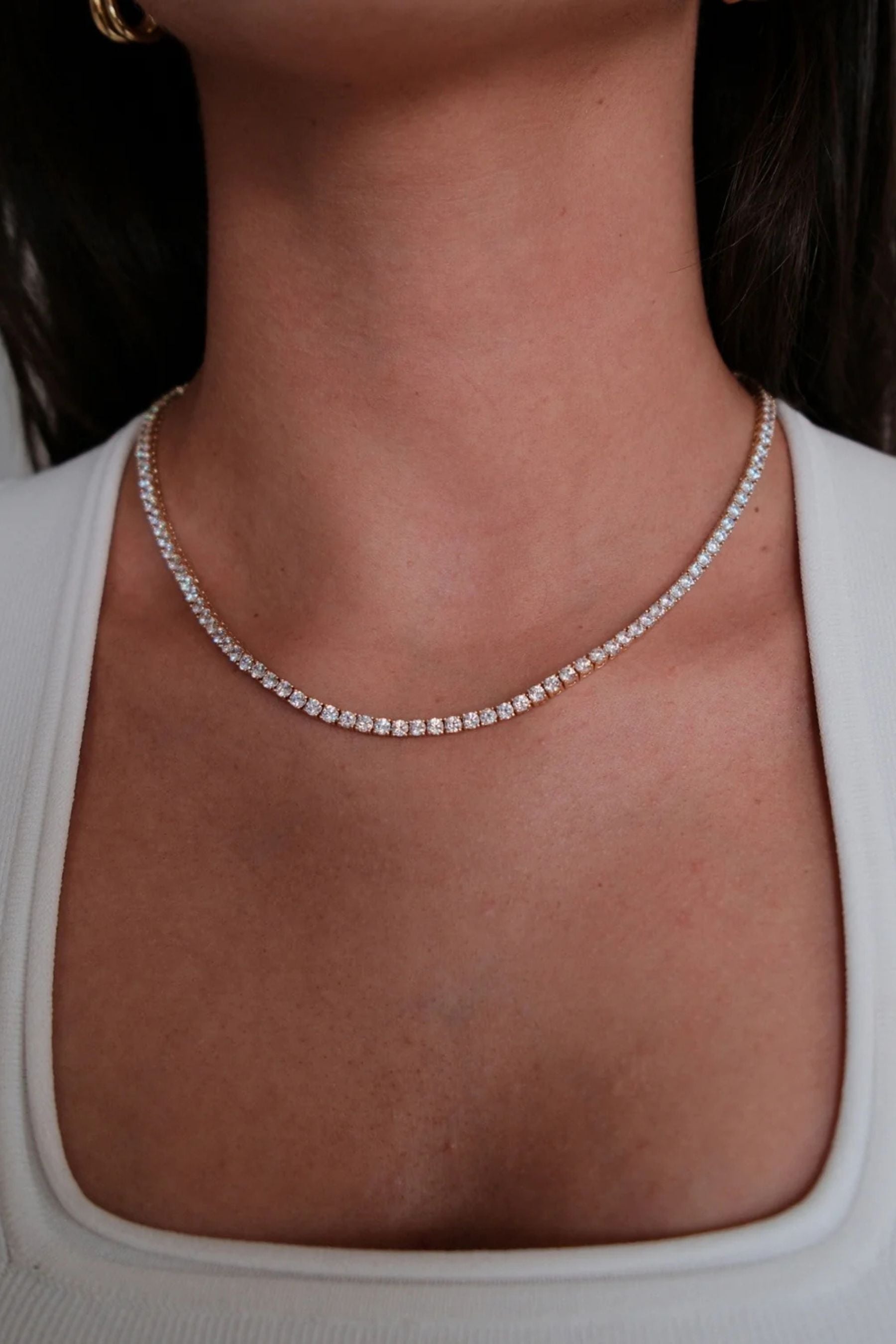 Dani Tennis Necklace | Gold