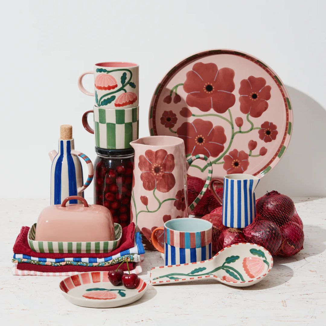 Bloomie Green Check Mug