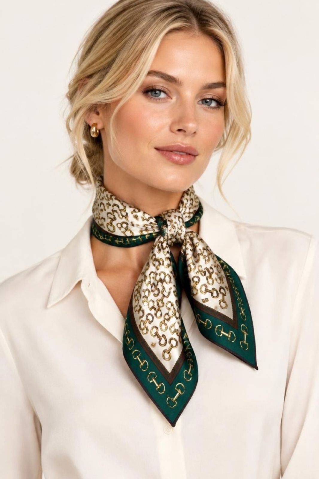Scarf | Green &amp; Choc Horsebit