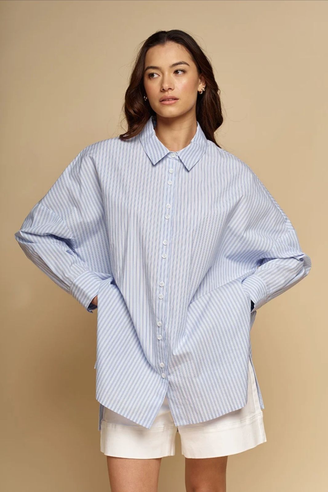 Emmanuella Striped Shirt | Blue