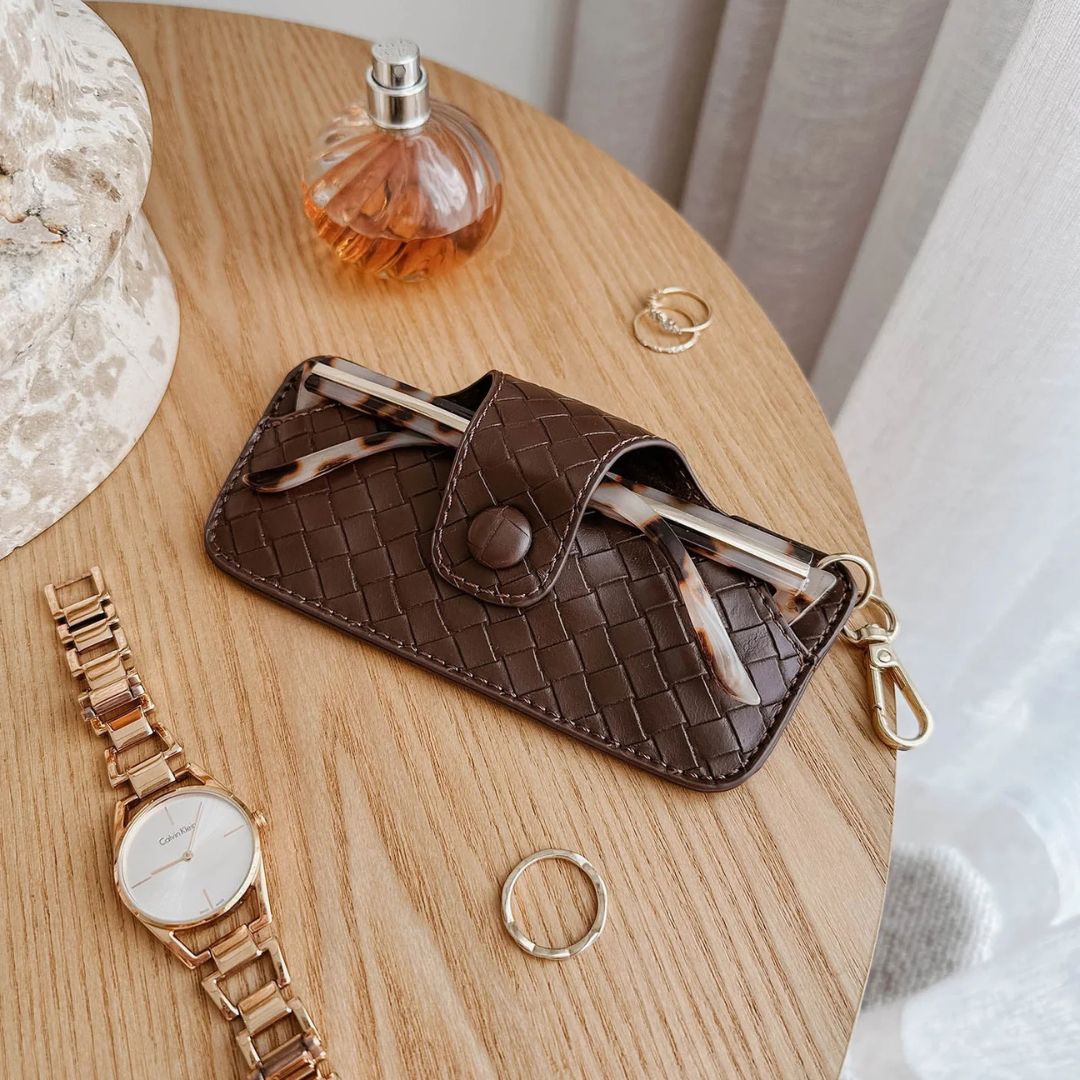 Sunglass Case | Woven Chocolate