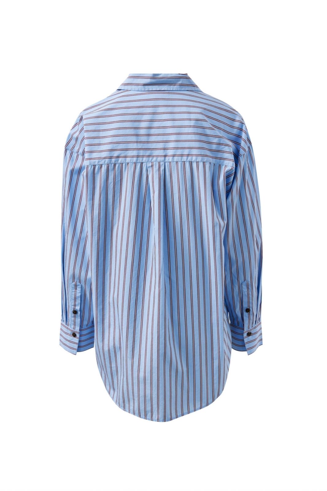 Peta Oversized Shirt | Sky Blue Burgundy Stripe