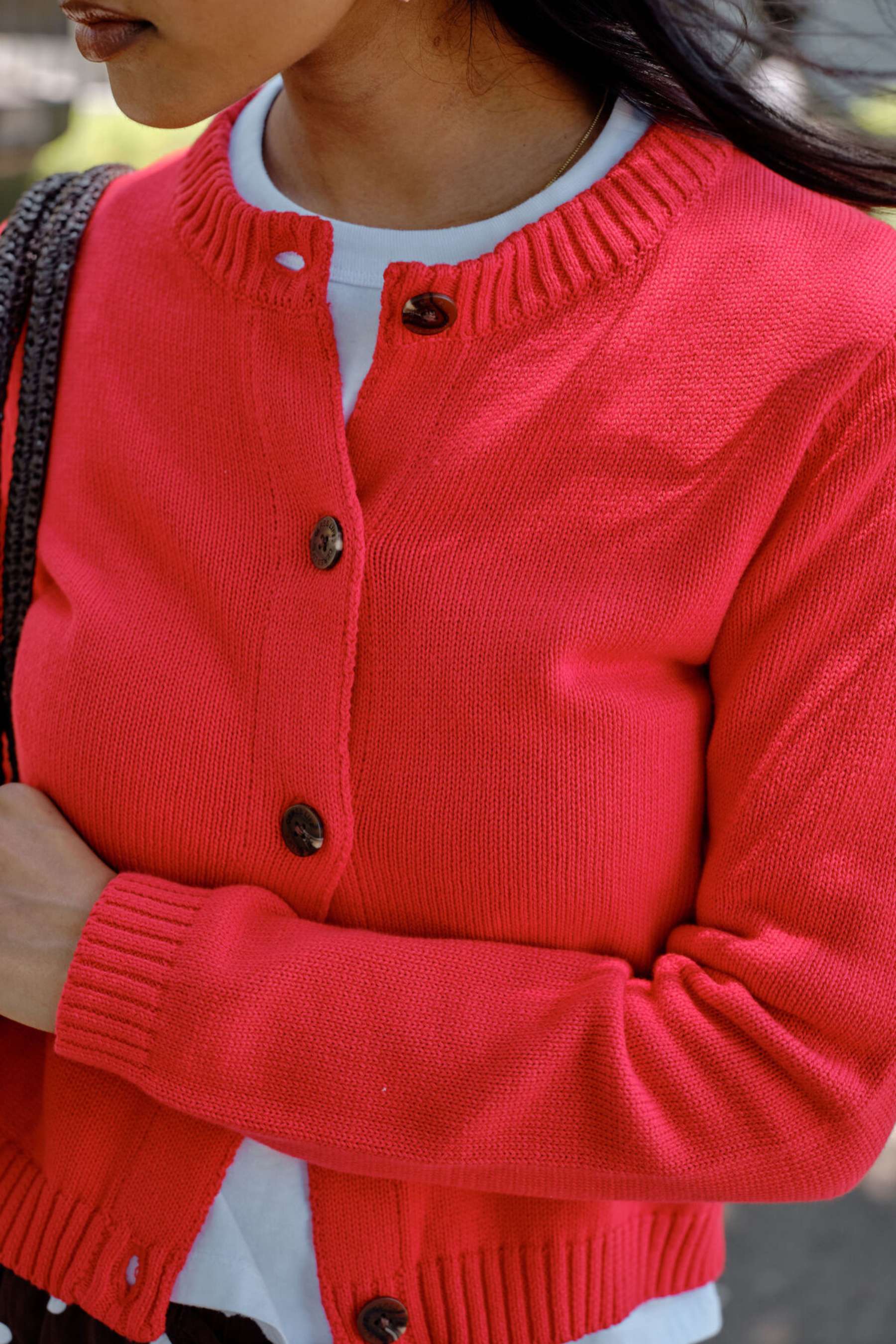 Nelly Long Sleeve Knit Cardi | Fiery Red