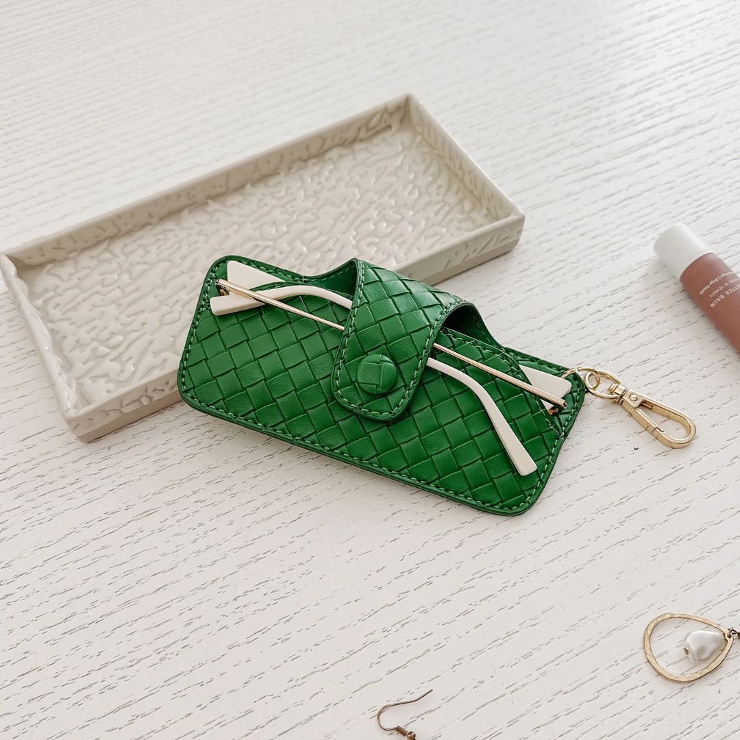 Sunglass Case | Woven Green