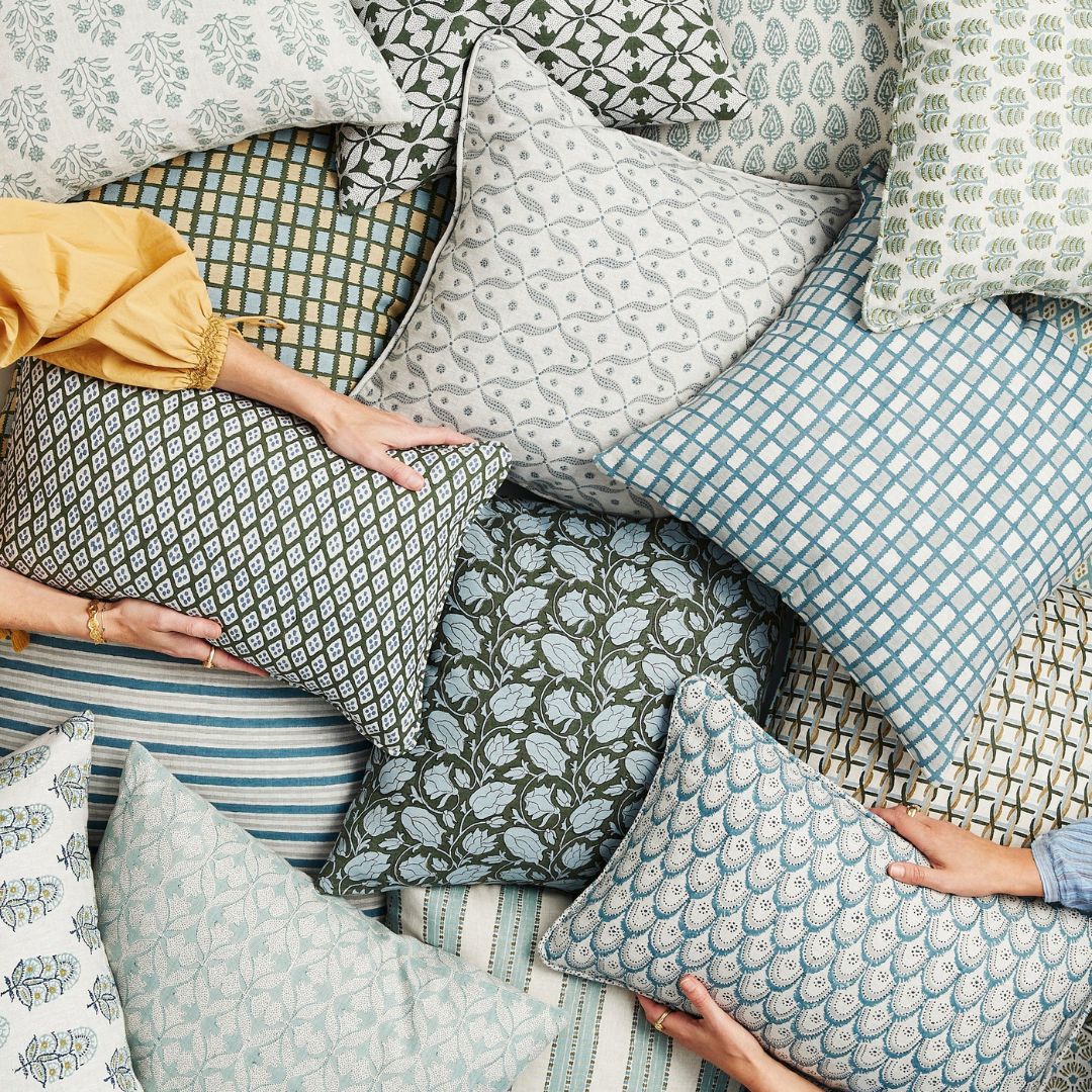 Tindari Thyme Linen Cushion | 55x55cm