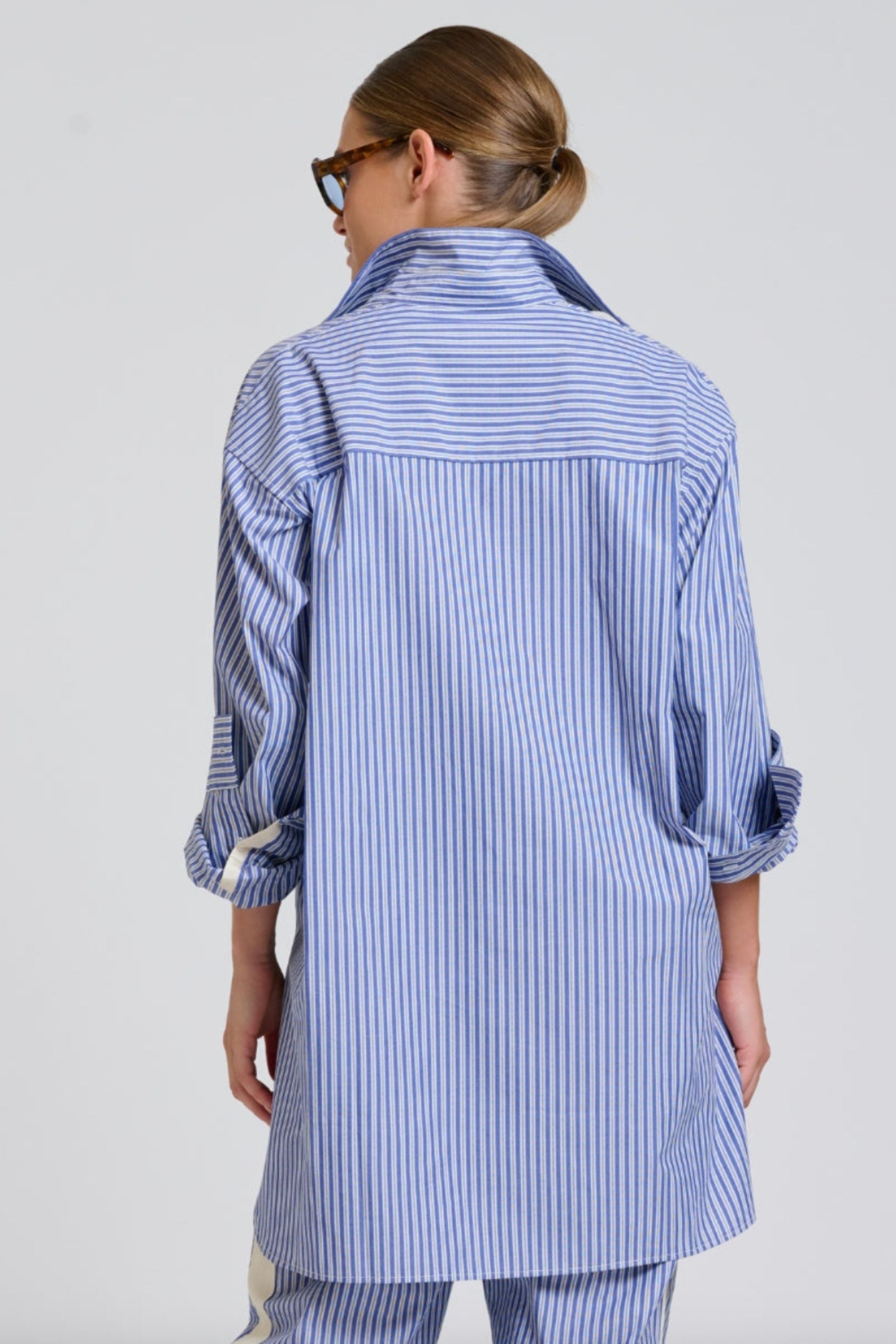 The Boyfriend Shirt | Navy Stripe