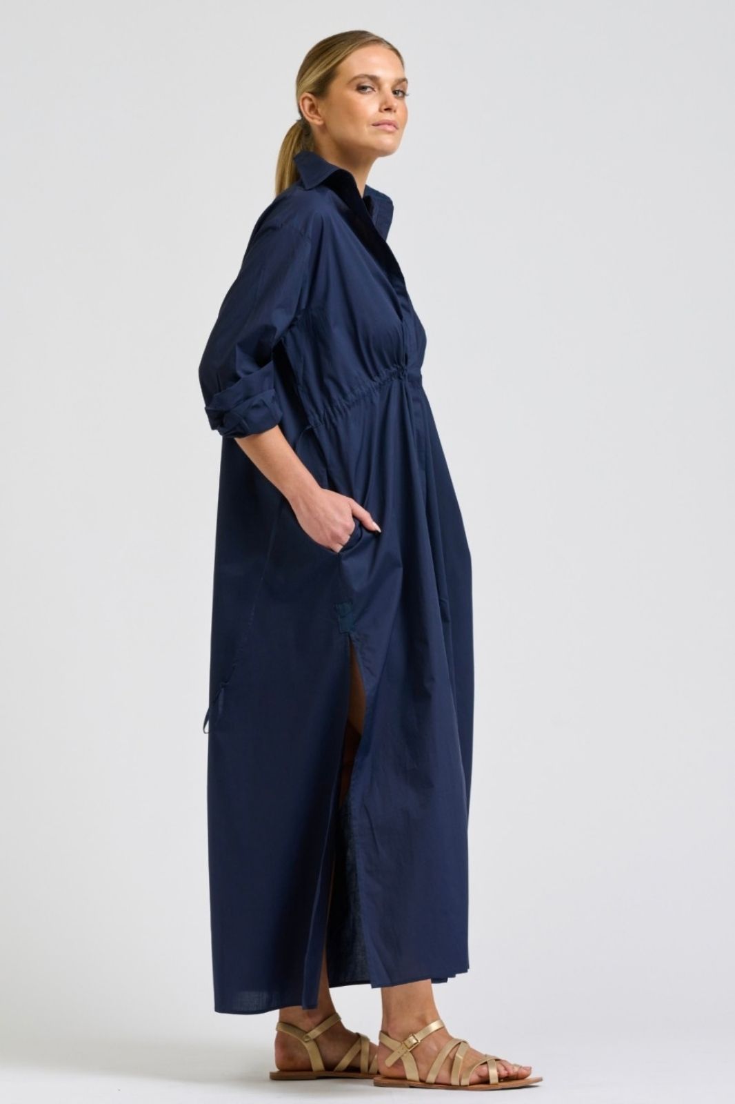 Brooke Maxi Shirtdress | French Navy