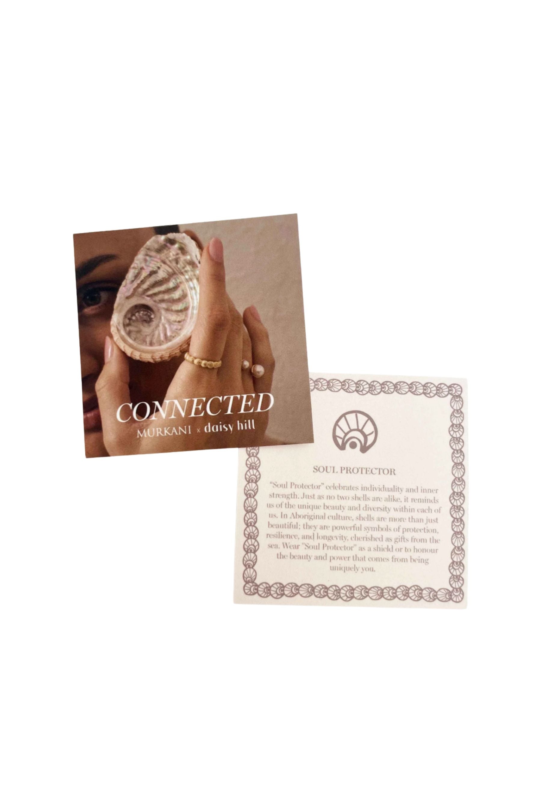 Soul Protector Small Shell Hoop Earrings | 18KT YG Plate
