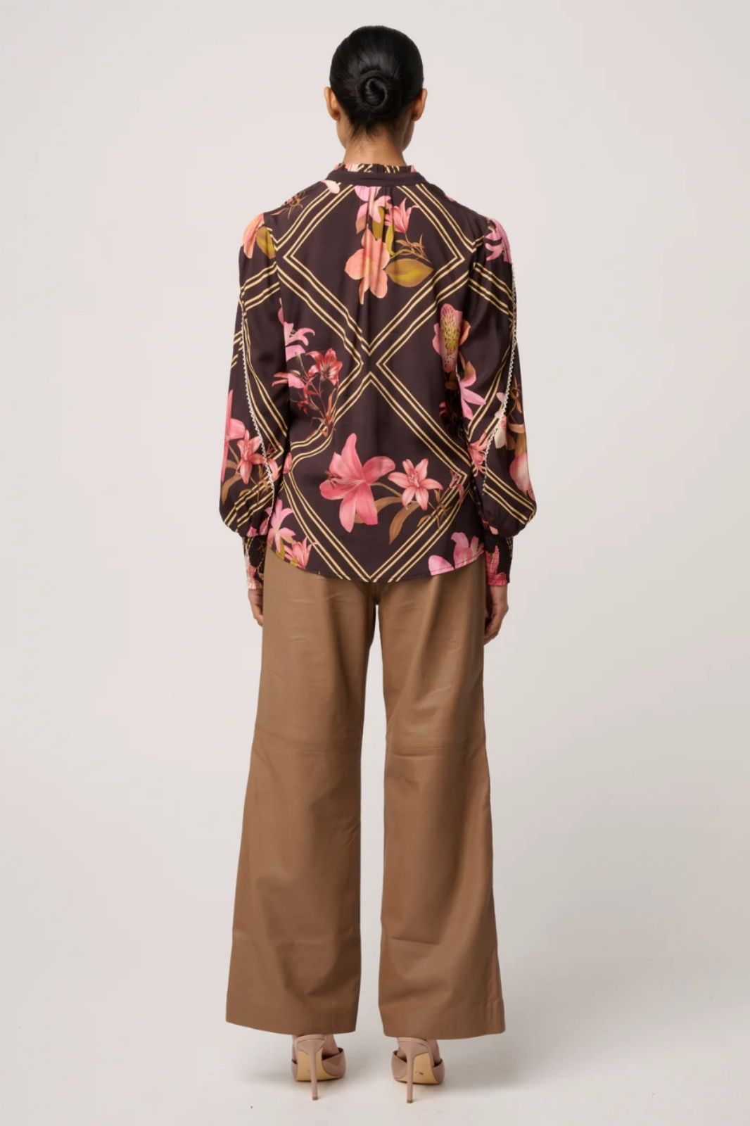 Illusion Viscose Blend Printed Blouse | Obsidian Bloom