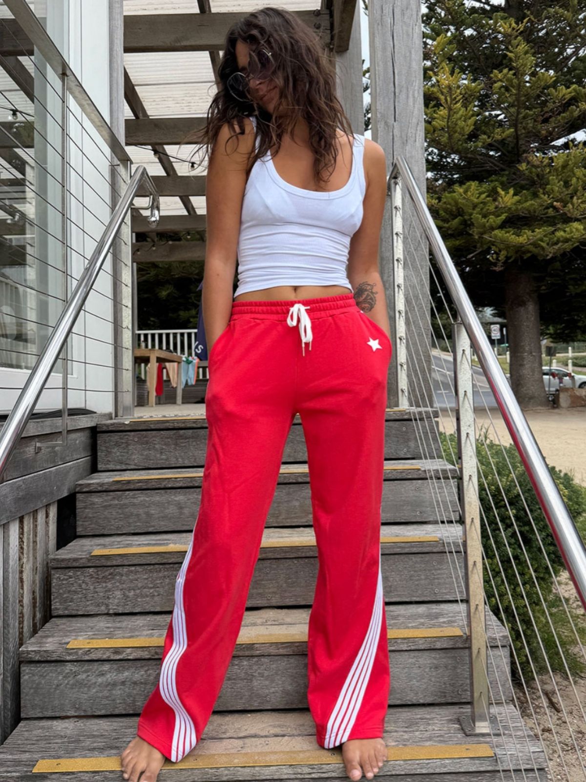 Track Pants | Red / White