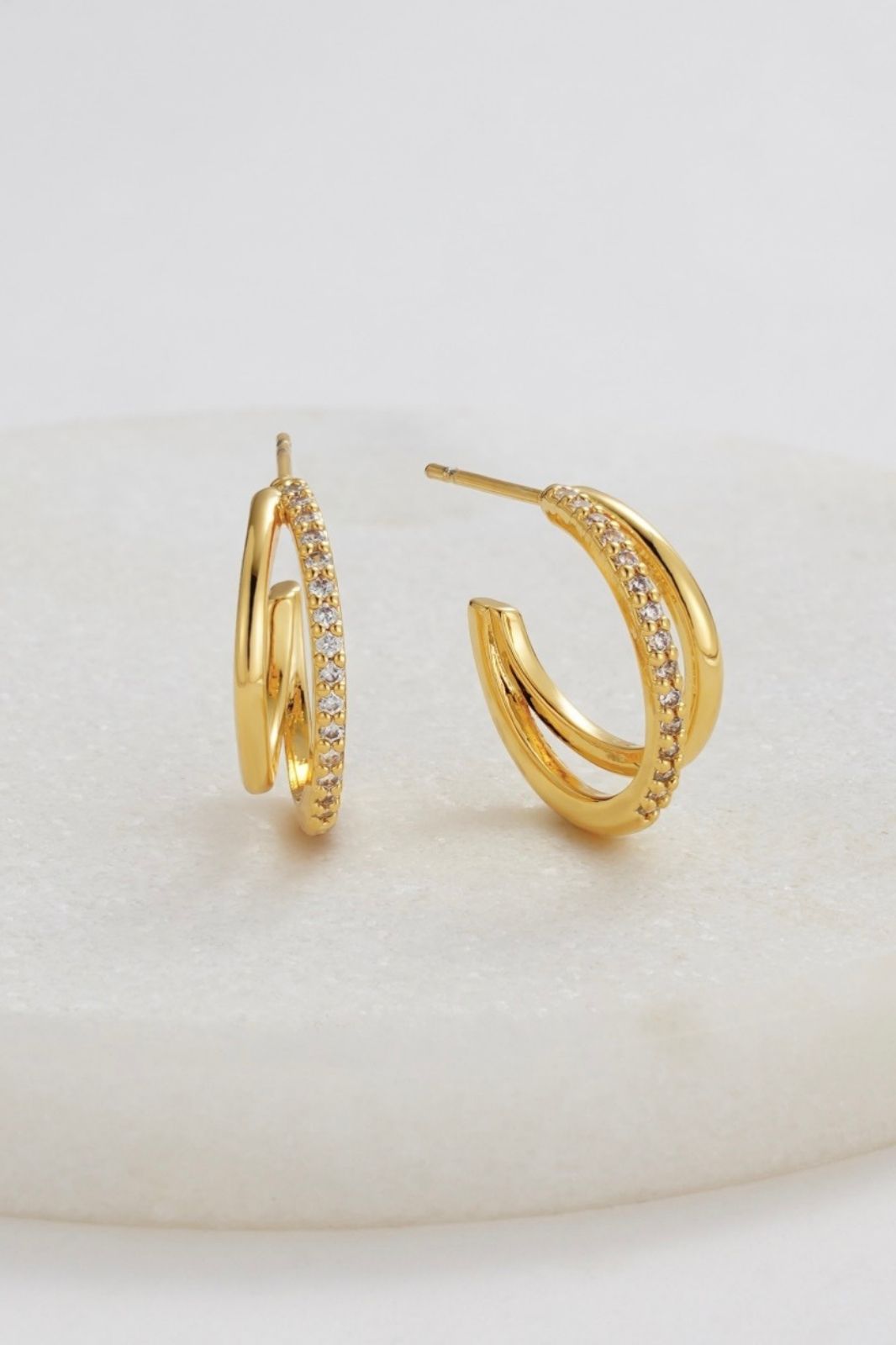 Celeste Hoop Clear | Gold