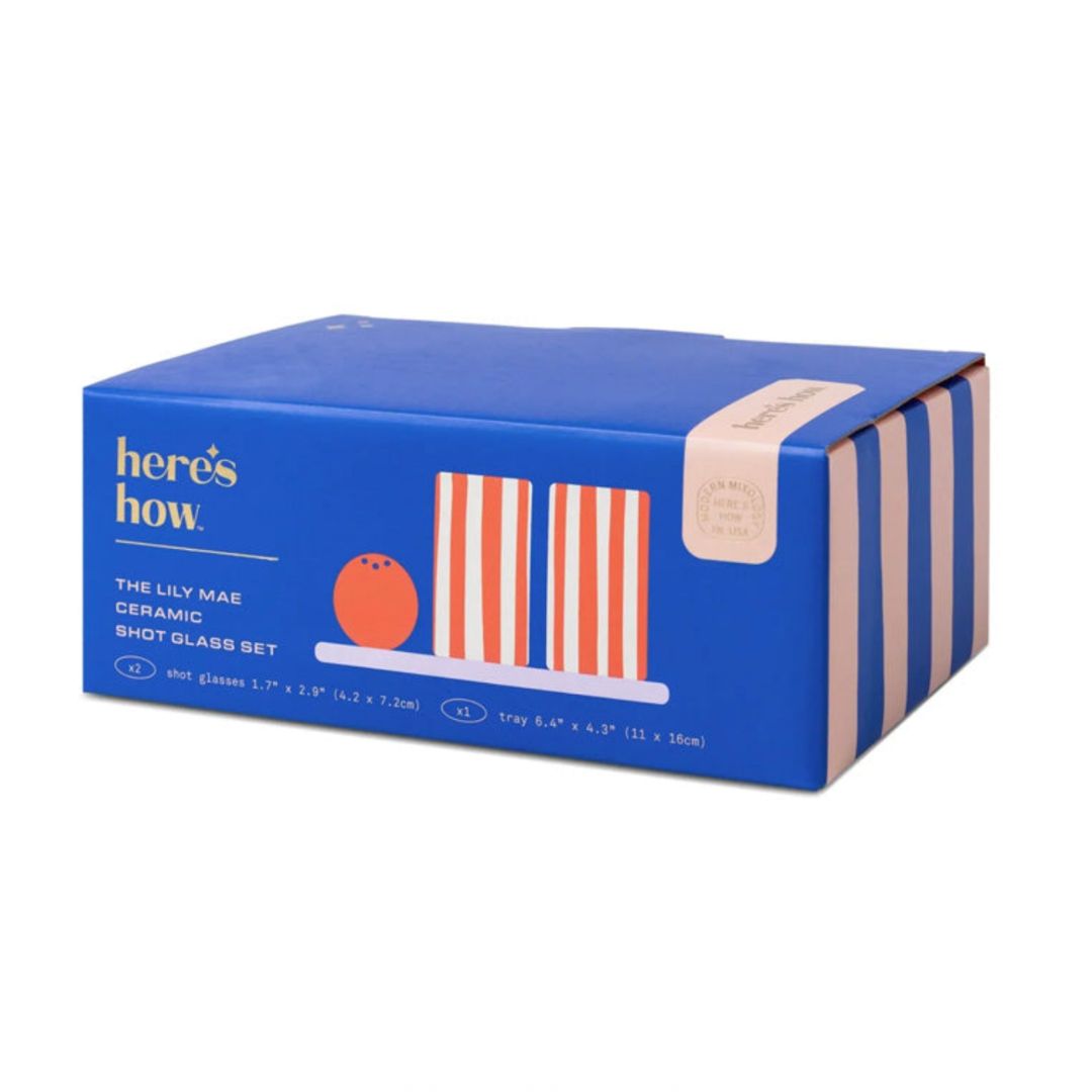 Lily Mae Ceramic Tequila Shot Set | Poppy &amp; Lilac