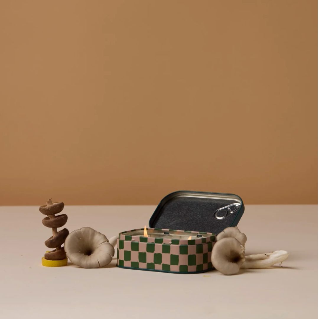 Bistro Mushroom Printed Tin Candle | Wild Mushroom