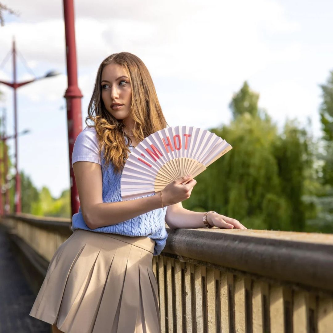 Hand Fan | "I'm Hot" Beige