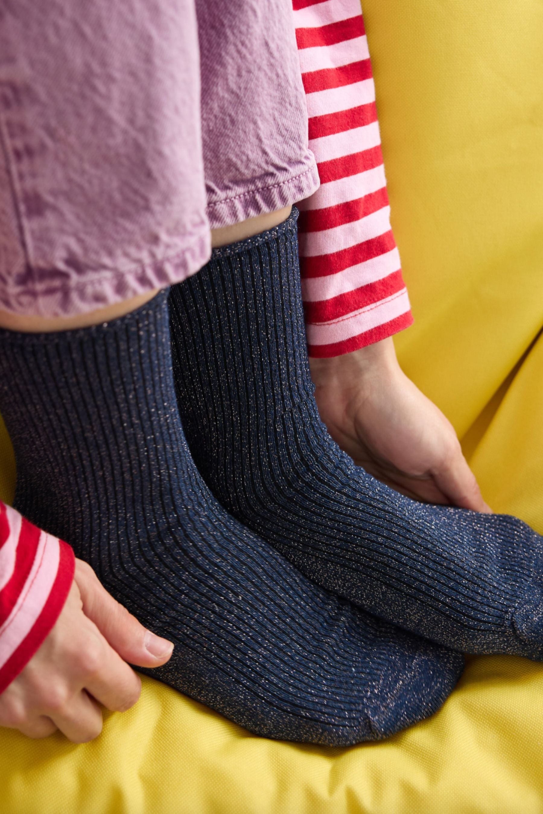 Glitter Lurex Socks | Lurex Blue