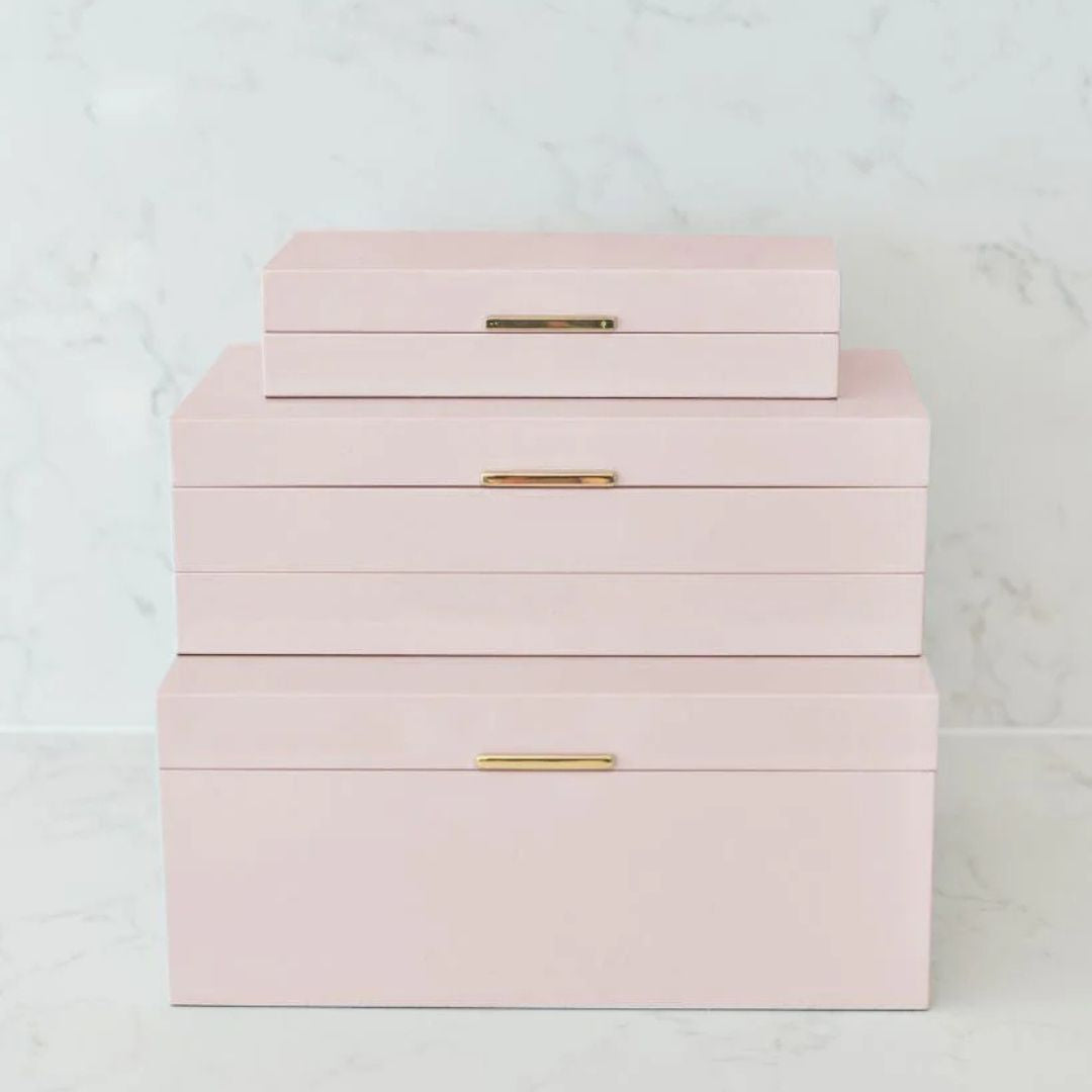 Long Lacquered Jewellery Box | Pink