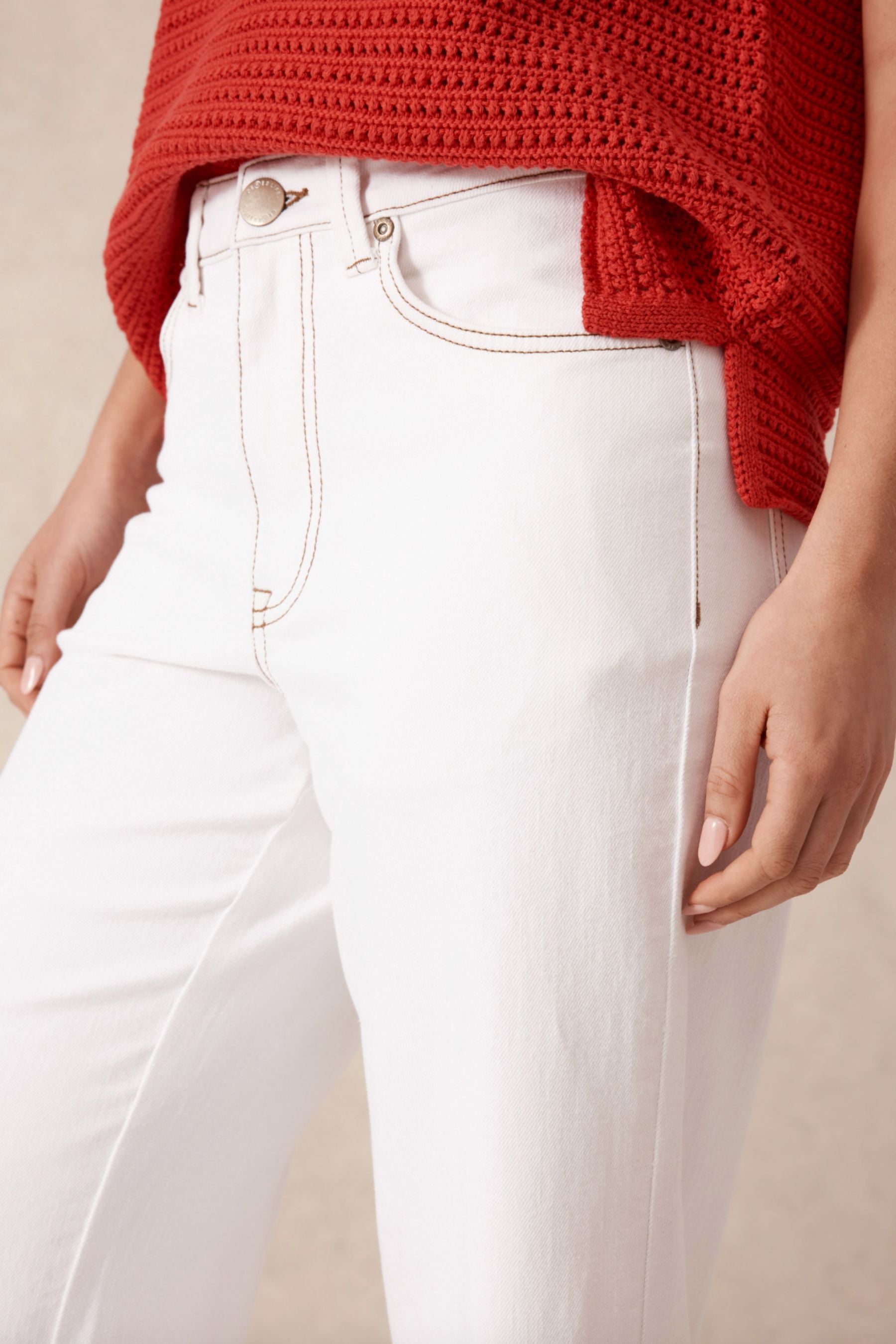 Wide Leg Crop Jean | Fresh Ecru