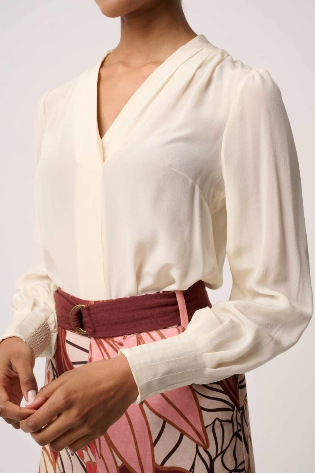 Eden Silk Pleated Shirt | Cloud