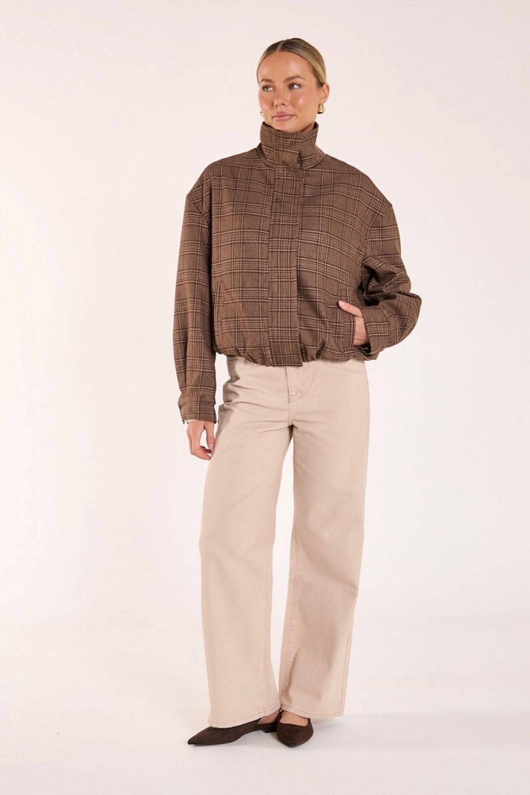 Megan Bomber | Brown Check