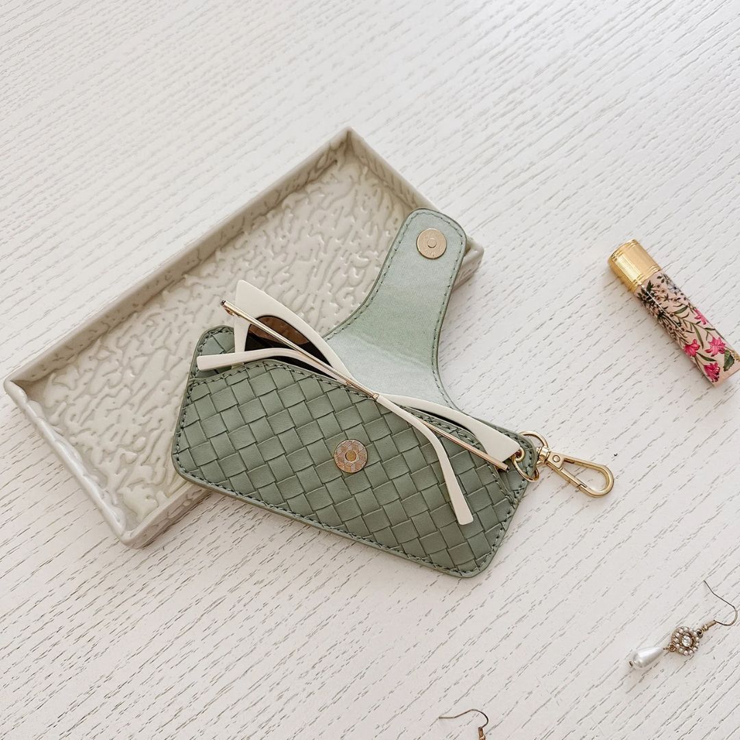 Sunglass Case | Woven Sage Green